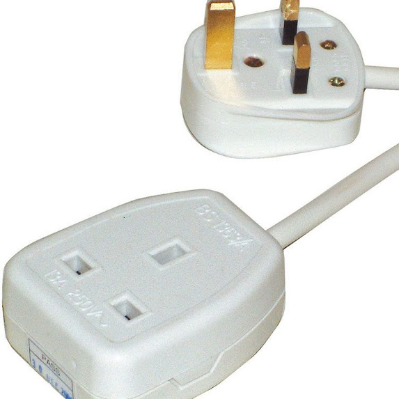 Single white extension lead