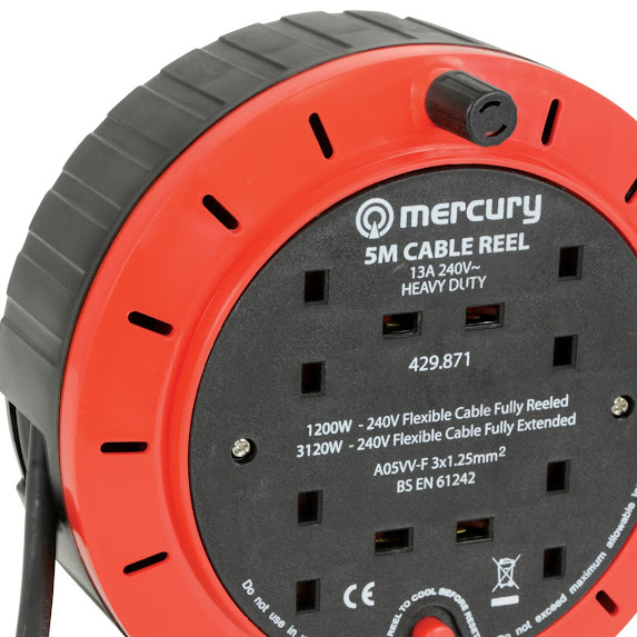 Extension lead on a reel